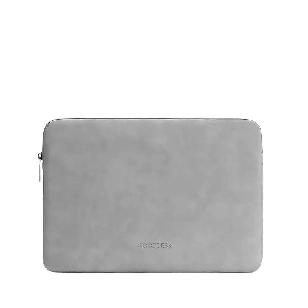 LCASE Laptoptasche Kunstleder in grau als Vorschaubild mit Logo und Reissverschluss einzeln