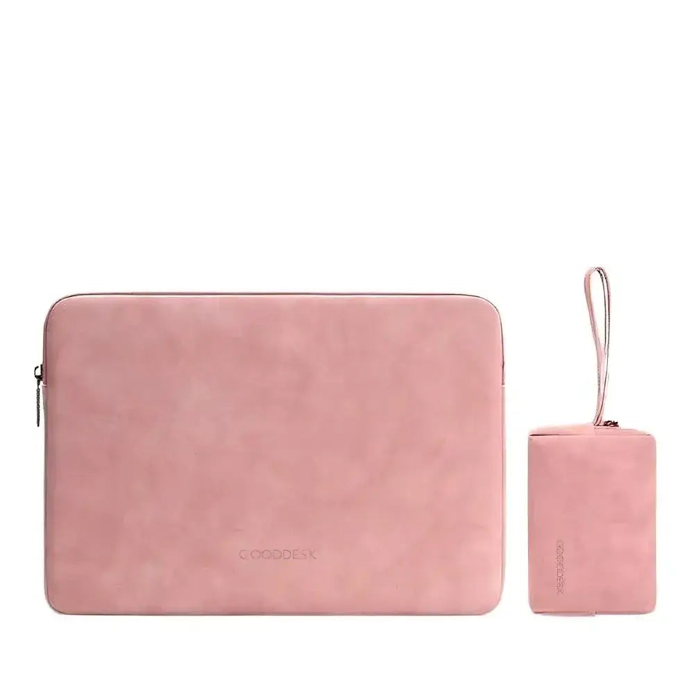 LCASE Laptoptasche Kunstleder in pink als Vorschaubild mit Logo und Reissverschluss set